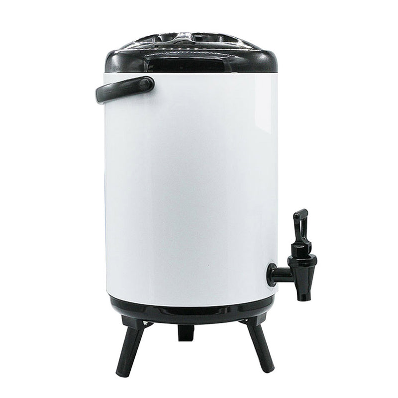4X 18L Stainless Steel Insulated Milk Tea Beverage Dispenser With Faucet White
