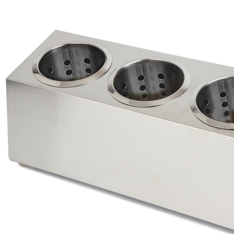 Stainless Steel Cutlery Holder 5 Holes Durable Rectangular Dishwasher Safe