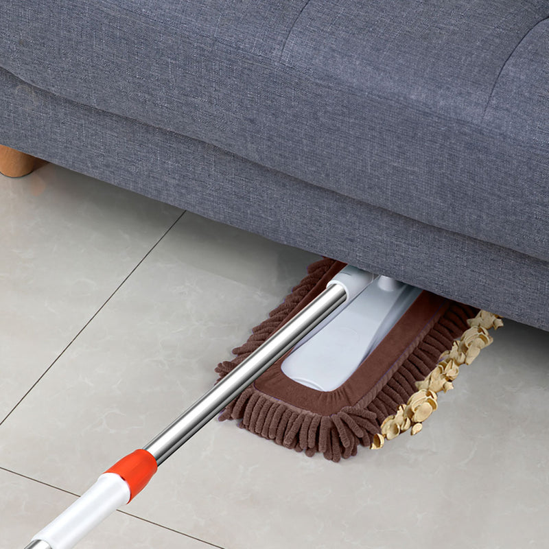 Flat Mop Set 60x12cm Microfiber Pads 4 Pieces Coffee Handle 150cm