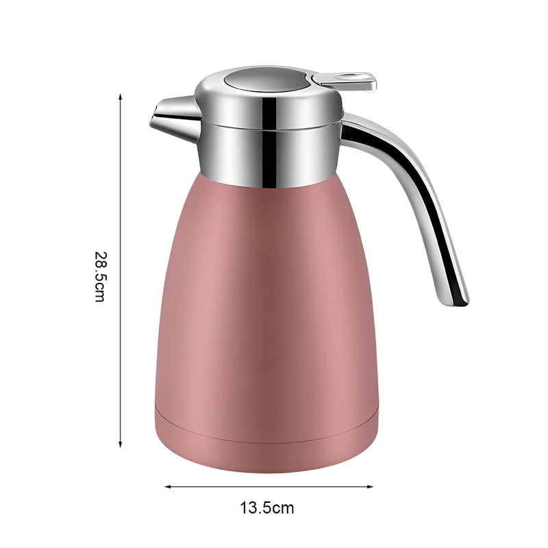 2X 2.2L Stainless Steel Insulated Water Bottle Vacuum Flask Pink Leak-Proof