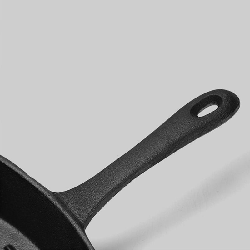 26cm Square Cast Iron Frying Pan Skillet Ribbed Sizzle Platter with Handle