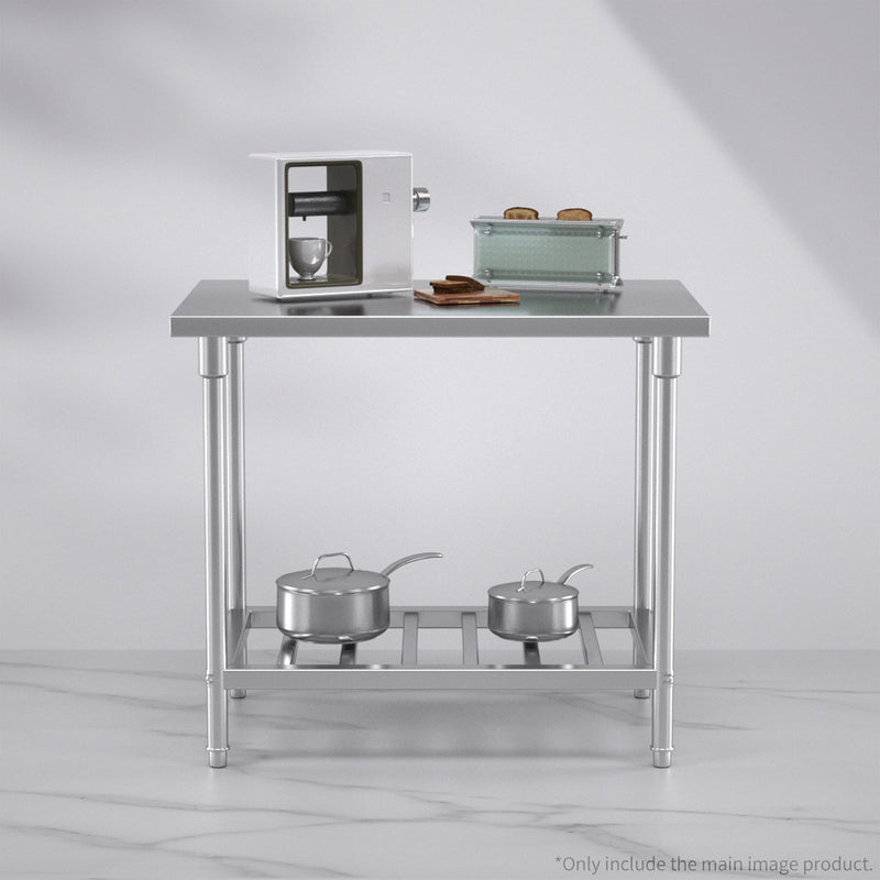 Stainless Steel Prep Work Bench 100x70x85cm Heavy Duty Adjustable Shelf