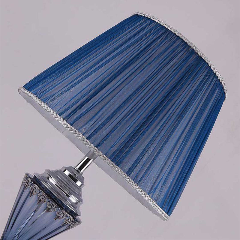 2X Led Table Lamp Metal Fabric 36cm X 63cm Drum Shade Warm Light