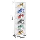 6 Tier Transparent Shoe Organizer Stackable Plastic Storage Box Magnetic Door