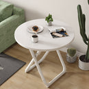 White Minimalist Wood Table 80cm Modern Design Versatile Dining Work Surface