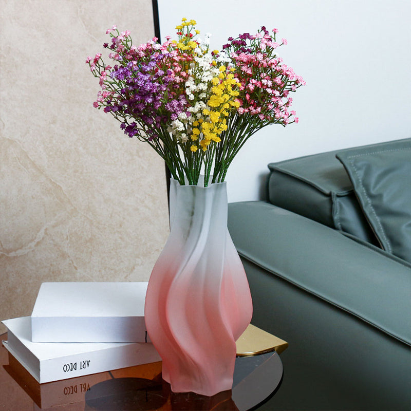 32cm Pink Hand Blown Glass Vase Tall Slender Vintage Centerpiece