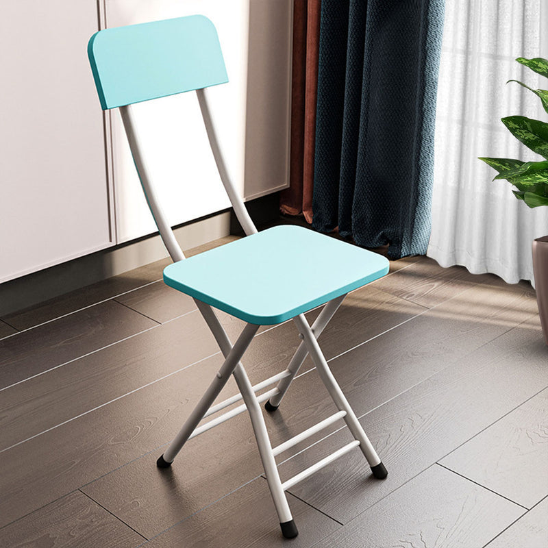 Blue Foldable Chair Mdf Seat Aluminum Legs 77cm Height Lightweight Set of 2