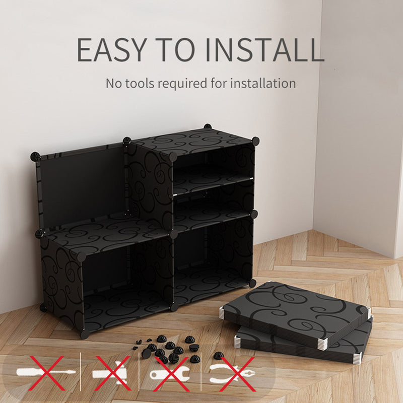 10 Tier 2 Column Shoe Rack Organizer Stackable Storage Black With Cover