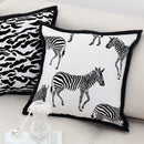 Zebra Cushion Square Pillow 45cm Polyester Black White Home Decor Accent