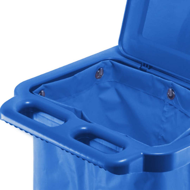 2X 3 Tier Janitor Cleaning Trolley Blue with Waterproof Bag and Wheels