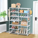12-Shelf Tier Shoe Storage Caddy Rack Organizer Sprayed Iron White 87x30x140cm