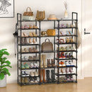 2X Black 19-Shelf Shoe Storage Caddy Rack Organizer Space Saving with Handle