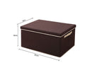 Small Coffee Non-Woven Fabric Storage Box Dustproof Organizer with Lid