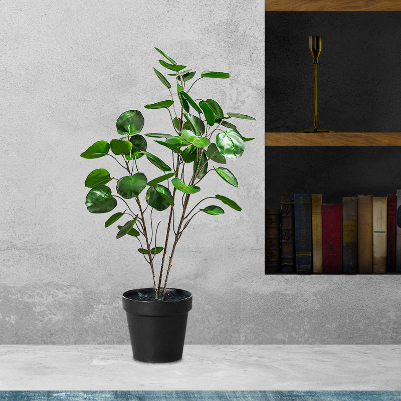 2X 95cm Artificial Potted Tree Polyethylene Realistic Green Leaves