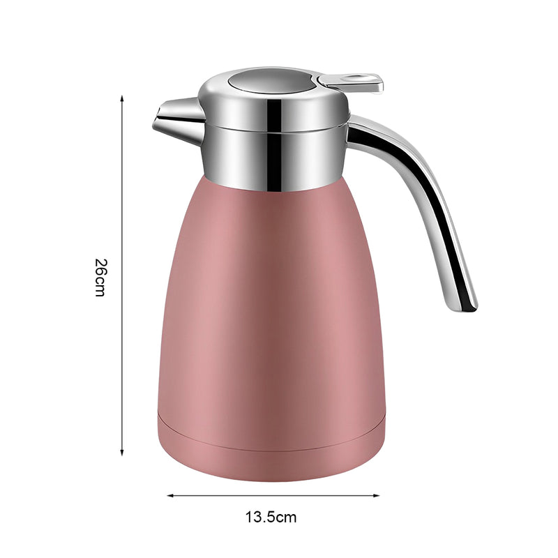 2X 1.8L Stainless Steel Insulated Vacuum Flask Pink Spill Proof