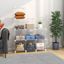 White Portable 9-Cube Foldable Storage Organizer Iron Mesh Space Saving Shelf