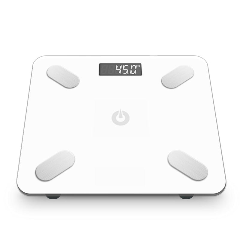 Bluetooth Digital Body Fat Scale 4 Sensors 8 Modes Bmi Weight 180kg White