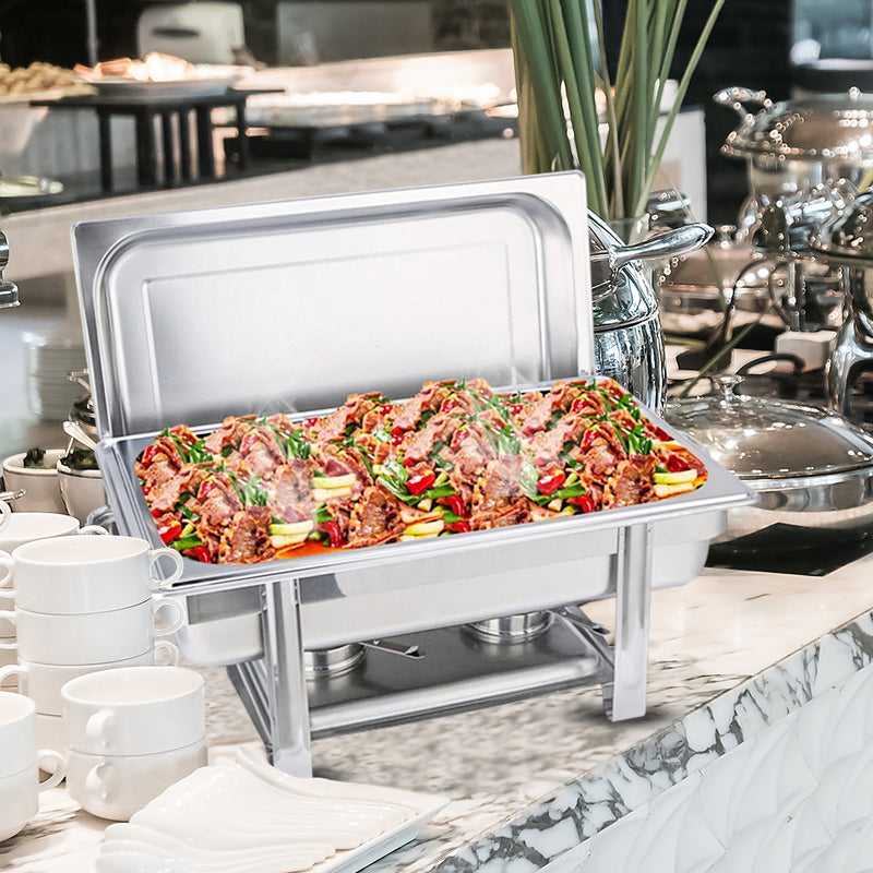 Stainless Steel Single Tray Chafing Dish Food Warmer 9L Buffet Catering