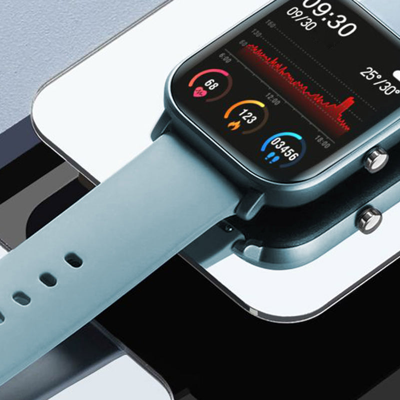 Smart Watch 1.4 Inch Ips Touchscreen Heart Rate Blood Pressure SpO2 IP67 Blue P8