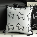 White Square Throw Pillow Teddy Fleece Pony Design Decorative Cushion 45cm