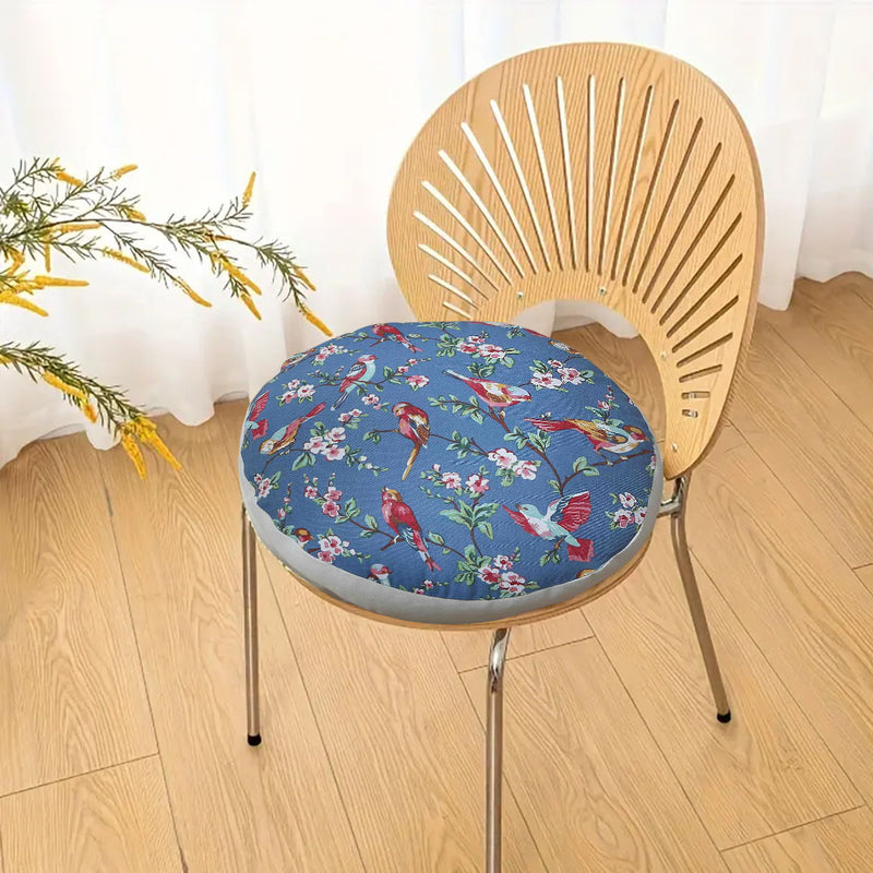 Pouf Floor Cushion Plush Polyester Cotton 45x45x18cm EPP Insert Blue