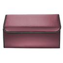 4X Leather Collapsible Large Car Boot Organizer Portable Red Storage Box