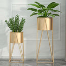 Gold Metal Plant Stand with Detachable Pot Holder Corner Shelving Rack 70cm