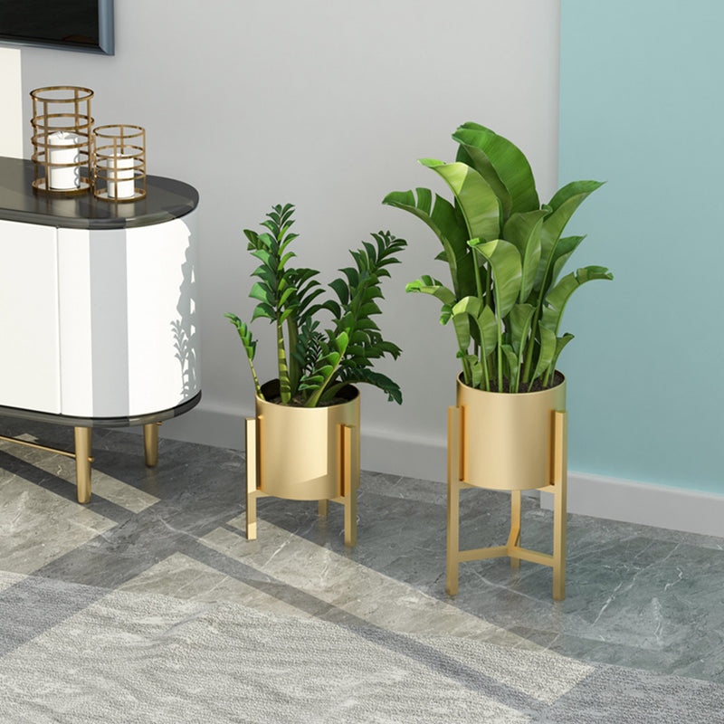 Metal Plant Stand Gold 30CM With 20cm Enamel Pot Corner Slim Indoor