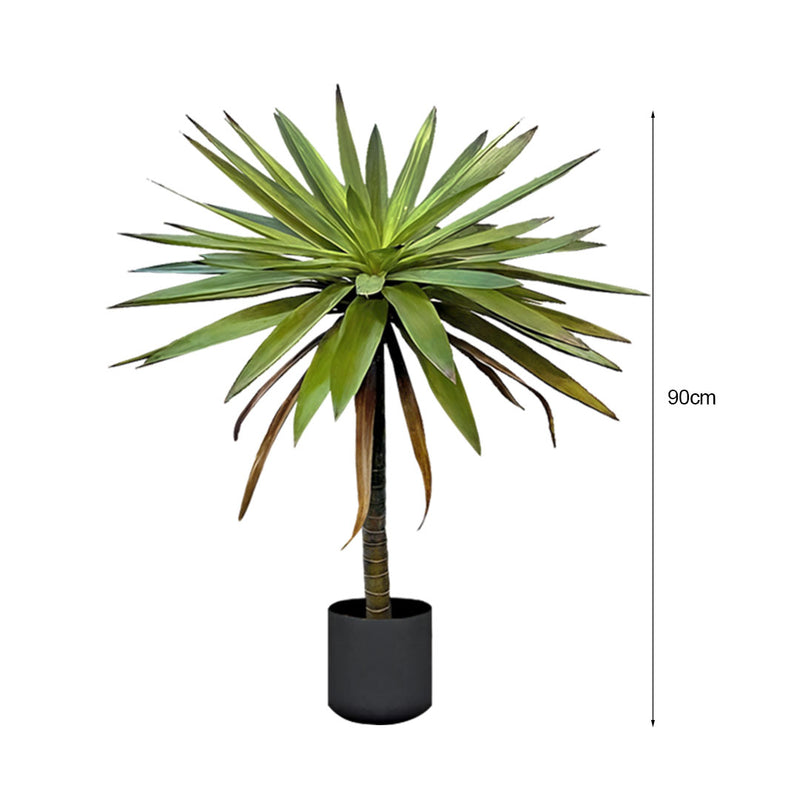 2X 90cm Yucca Artificial Tree Realistic Polyurethane Polyethylene Green