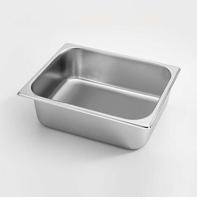 2X 1/2 GN Gastronorm Stainless Steel Pan 27x33x10cm Deep