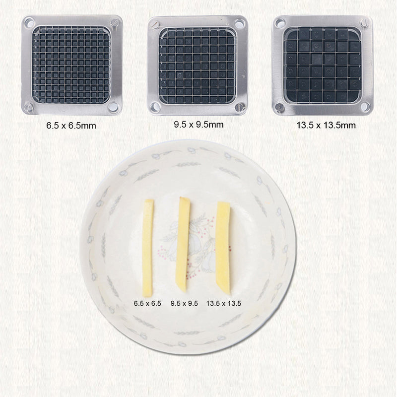 Stainless Steel Commercial Potato Cutter With 3 Blades For Vegetables Silver