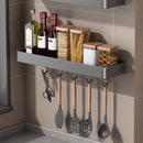 2X Wall-Mounted Aluminum Spice Rack Black Space Saver Kitchen Organizer 50cm