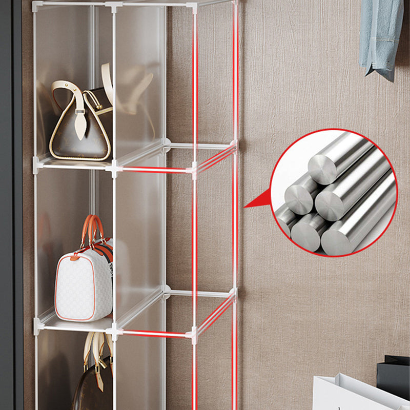 2 Tier 6 Cube Polypropylene Bag Organizer Transparent Foldable 53x47x72cm