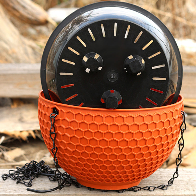 Red Medium Resin Hanging Flower Pot Self Watering Basket Planter Outdoor Decor