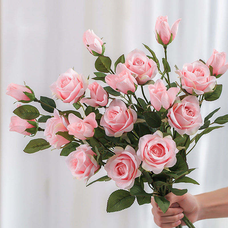 8 Bunch 5 Heads Artificial Silk Rose 90cm Light Pink Bridal Bouquet Centerpiece