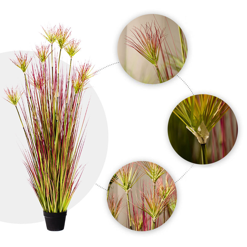 150cm Purple Red Artificial Potted Papyrus Plant Realistic Indoor Outdoor Decor