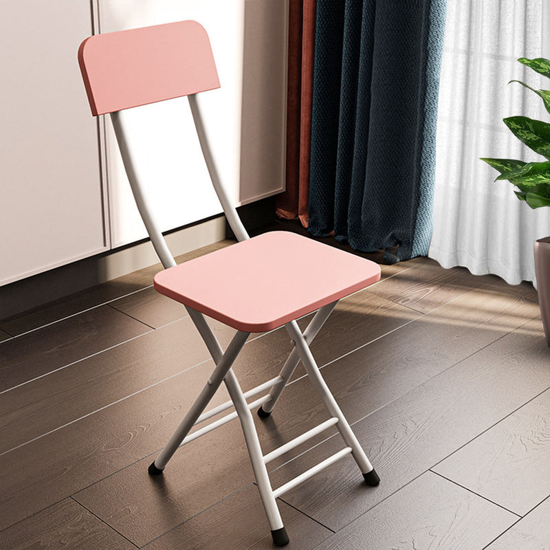 Pink Foldable Chair Mdf Aluminum Legs Lightweight Space Saving Portable Set of 2
