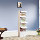 8 Tier White Shoe Rack Organizer Durable Space-Saving Storage with Cover