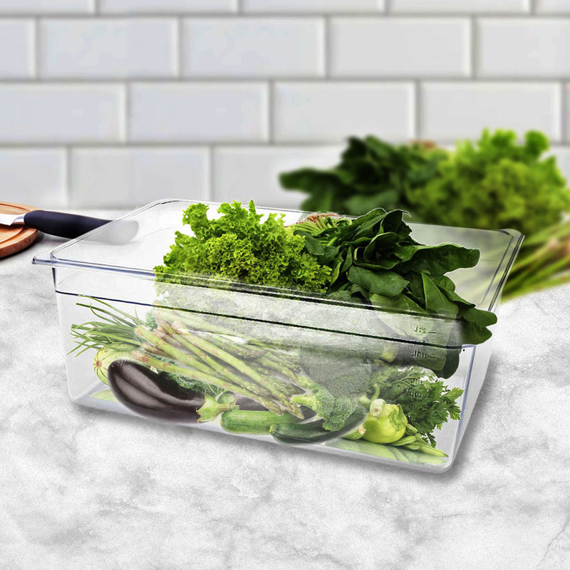200mm Polycarbonate Gastronorm GN Pan 1/1 53x32.5x20cm Clear Dishwasher Safe