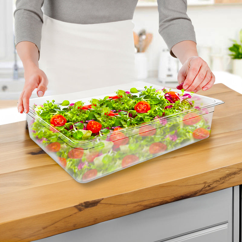 150mm Clear Polycarbonate Gastronorm GN Pan 1/1 53x32.5x15cm Bundle Of 4