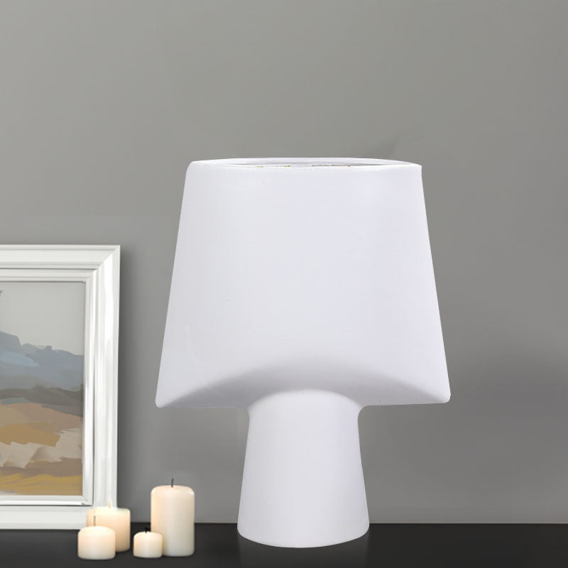 Small White Ceramic Geometric Vase 21x25.5cm Modern Home Decor