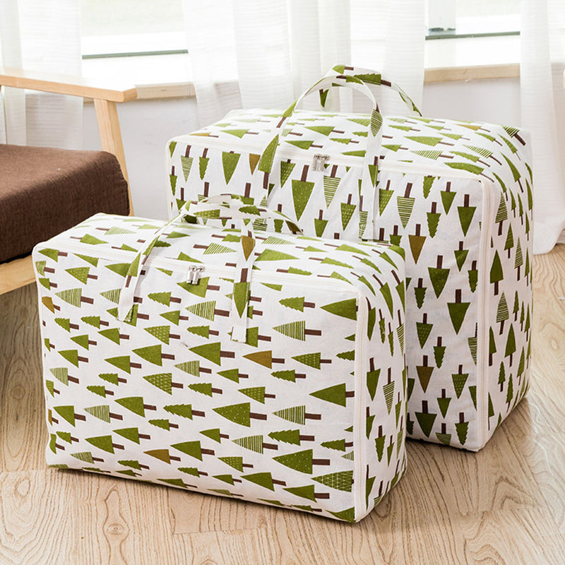 Green Pine Tree Medium Storage Luggage Bag Pvc 55cmx20cmx30cm Double Zipper