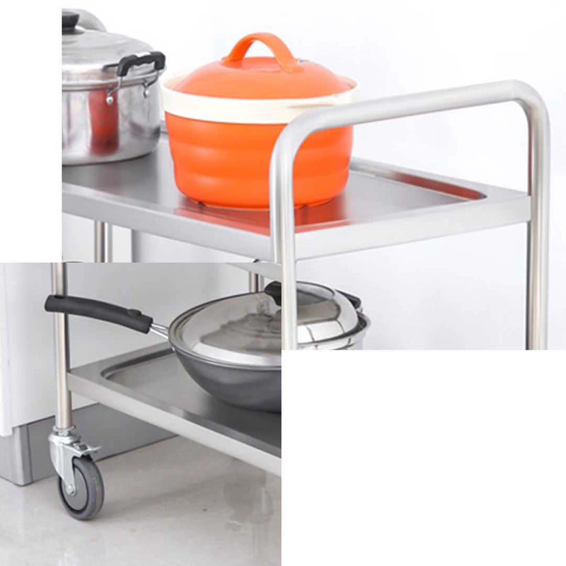 18/10 Stainless Steel 4 Tier Kitchen Trolley Cart 860x540x1170mm 2 Inch Wheels