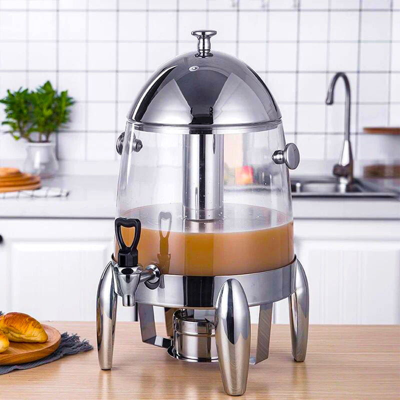 Stainless Steel 12L Beverage Dispenser Hot Cold Drink Chafer Urn Silver