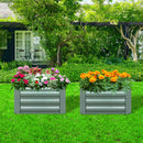 100cm Square Galvanized Iron Raised Garden Bed Planter Box Green Outdoor