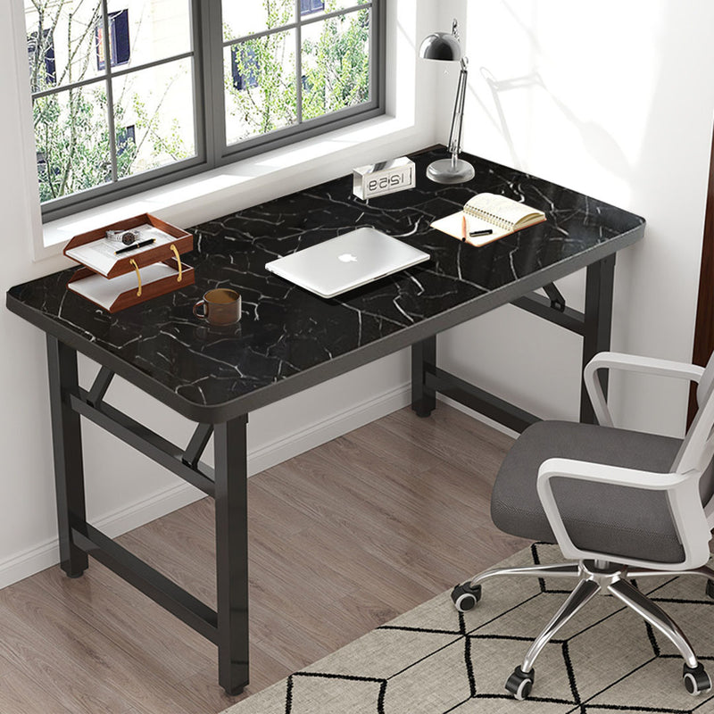 2X Black Stone Foldable Computer Study Table 120x60x75cm Easy Assembly