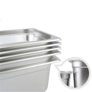 12X Stainless Steel Gastronorm GN Pan Full Size 6.5cm Deep Tray With Lid