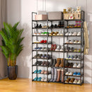 2X 21 Tier Shoe Storage Shelf Organizer Black Iron Pipe Space Savingラック