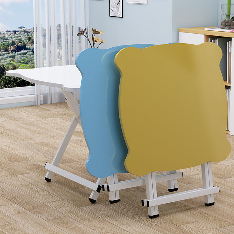 White Cat Ear Folding Table Mdf Iron Legs 60x60x70cm Portable Indoor Outdoor