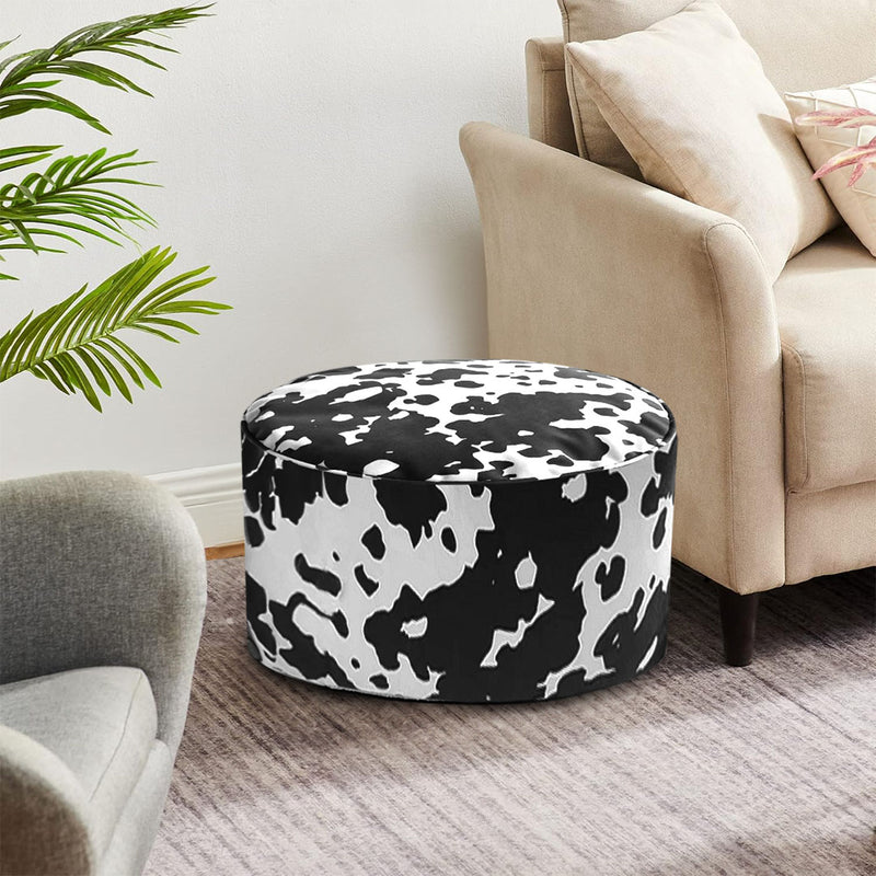 2X Round Pouffe Seat Cushion Velvet Cotton 48x35cm Multicolor Footstool Decor